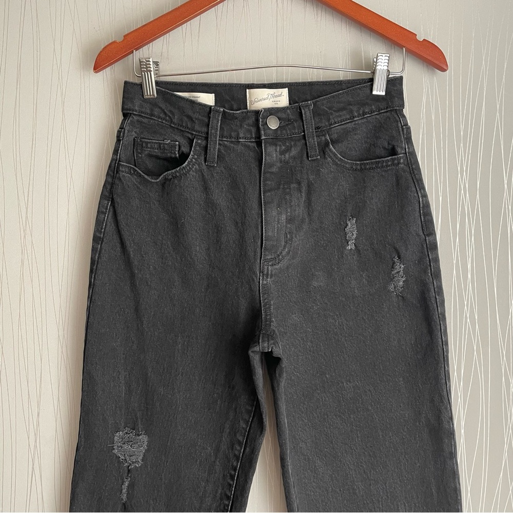 Women's High-Rise Vintage Straight Jeans - Universal Thread Black 2/26 - Picture 4 of 11